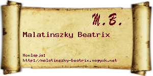 Malatinszky Beatrix névjegykártya