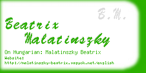 beatrix malatinszky business card